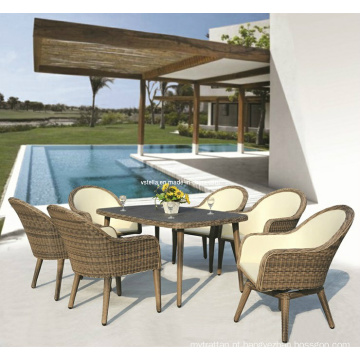 Rattan ao ar livre e PU cadeira de jardim